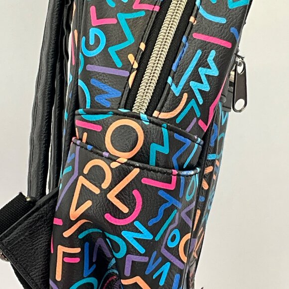 Stranger Things Black Mini Backpack With Neon Geometric Print Funko - Picture 7 of 8